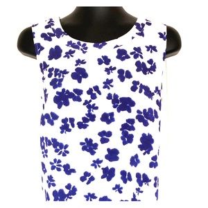 CAbi Hi-Low 5357 Floral Stripped Cobalt Blouse